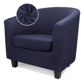 Treaful Barrel Chair Slipcover, 2 Piece Club Chair Slipcover with Chair Cushion Cover, Soft Stretch Tub Chair Slipcover with Arms Washable Furniture Protector for Living Room Office Hotel