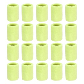 MECCANIXITY Wrist Sweatbands Sports Wrist Bands Sweat for Men & Women Athletic Absorbent for Basketball Football Tennis Soccer Running Working Out Cream Yellow, Pack of 20