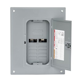 Square D by Schneider Electric HOM1224L125PGC Homeline 125 Amp 12-Space 24-Circuit Indoor Main Lugs Load Center with Cover and Ground Bar (Plug-on Neutral Ready),