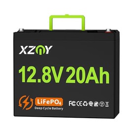 XZNY 12V 20Ah Lithium Battery, 4000+ Cycles 12V LiFePO4 Battery Built-in 20A BMS, Rechargeable 12 volt 20Ah Lithium Battery Perfect for Fish Finder, Scooter, Solar System, Camping