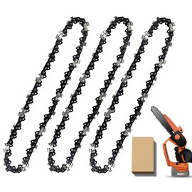 3 Pack 8 inch Chainsaw Chain for 8 Inch (20cm) Bar 33 Drive Links, 3/8inch Pitch, 0.050inch Gauge, Fits DOLMAR, Echo, Gardenline, Titan, Black & Decker and Other C10hainsaws