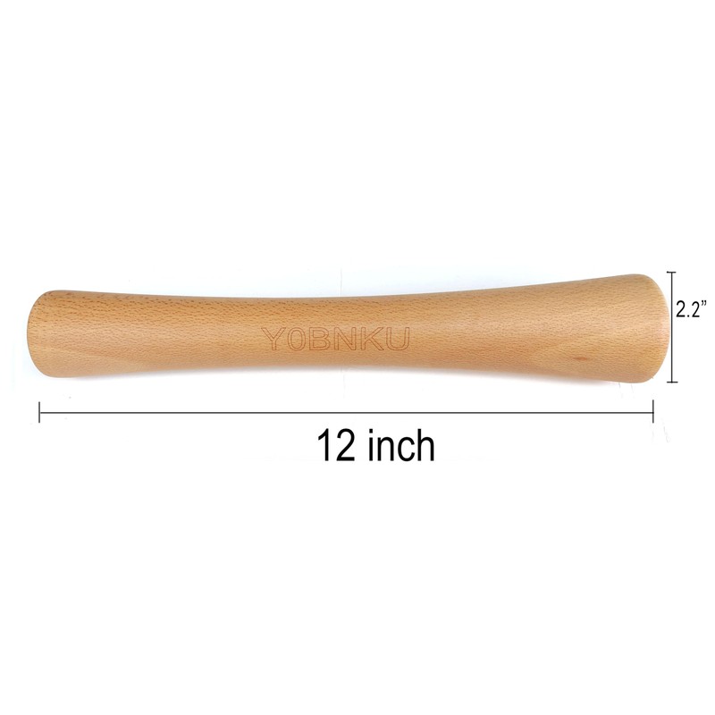 12" Sauerkraut Pounder Natural Beech Wood smasher for Fermentation Crocks