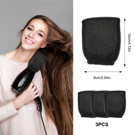 3 PCS Hot Sock Diffuser for Hair Dryer,Universal Diffuser Hair Dryer Attachment,Portable Soft Curly Hair Diffuser Cap,Suitable for Family Travel Hotel Hairdressing (Black)