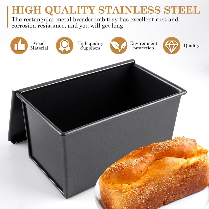 BORDEAG Bread Baking Mould with Lid, Non-Stick Bread Moulds for