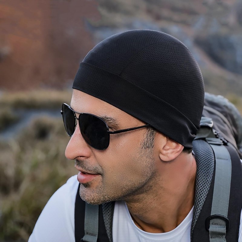 [Vibrly] インナーキャップ 通気速乾 吸汗 冷感 メッシュ スカルキャップ 自転車 バイク 作業用