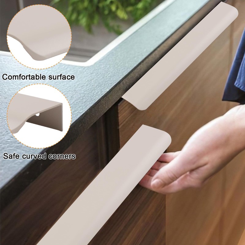 MOROBOR Finger Edge Pull, 8pcs Concealed Handle Modern Style Drawer