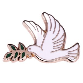 Dove Of Peace With Olive Branch Enamel Pin Badge Brooch For Backpacks