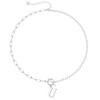 Yoosteel Pearl Initial Necklace for Women, Dainty Pearl Chain Choker