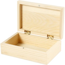 Creativ 1-Piece Wooden Jewellery Box Magnetic Catch Lift Up Lid