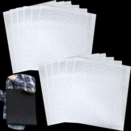 Glenmal 12 Pcs Sheet Iron-on Rhinestone Sheets Crystal Transfers Glitter Hotfix Rhinestone Decals Hot Melt Patches in 2 Styles for Clothing Craft DIY Decor (Fashion Style)