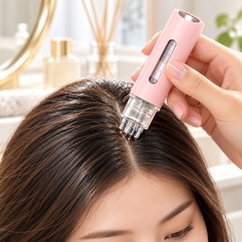 Scalp Applicator for Hair Care – Dual Reservoir Liquid Dispenser with Multi-Point Massage Head for Targeted Root Application