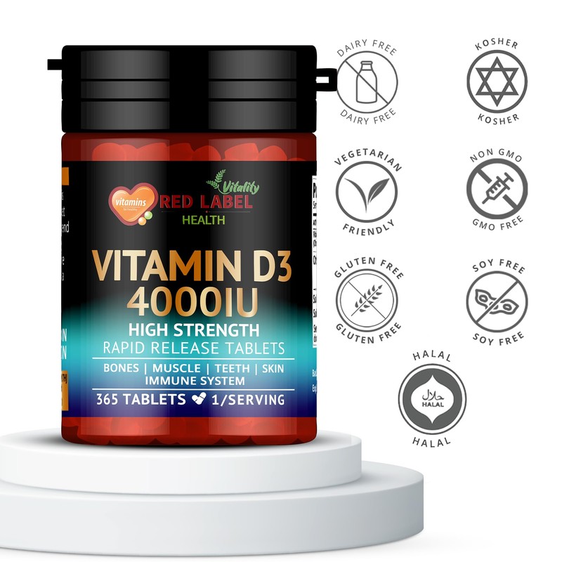 Vitamin D3 4000iu, 1 Year Supply, 365 Easy-Swallow Vitamin D