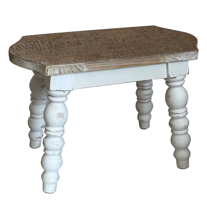 dwellington Wooden Bathroom Farmhouse Step Stool, Wood Foot Stool for