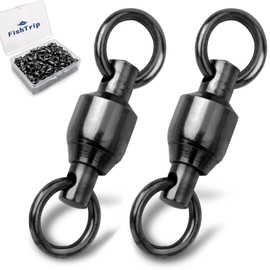 FishTrip Ball Bearing Fishing Swivels 30pcs 0#-10# Barrel Swivels Fishing Tackle with Stainless Steel Solid Welding Ring for Saltwater Freshwater High Strength (Size 2)