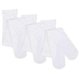 Paralinda Girls Dance Tights Student School Tights 40 Den 3-Pack (White, 8-10)