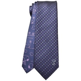 Peanuts PNDW0456 Snoopy Necktie, Navy Blue, Business Necktie, Gift, PNDW0456 Navy Blue