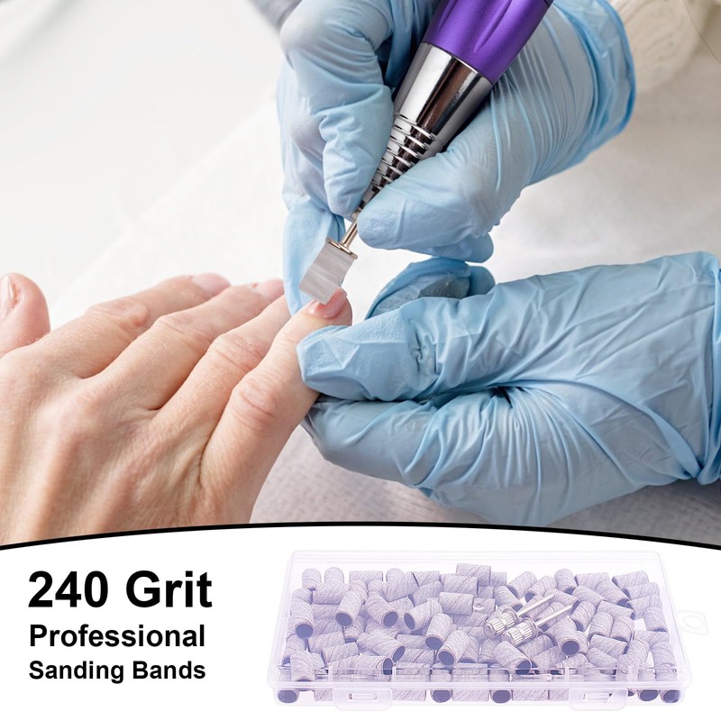 Difenni Sanding Bands for Nail Drill, 180 Grit Sanding Bands