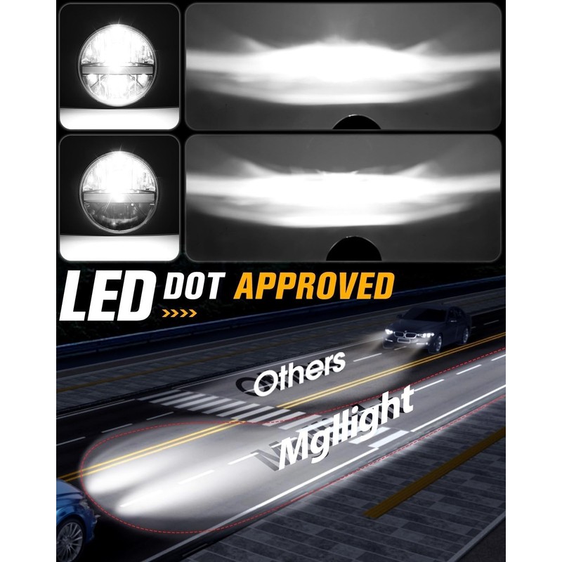 7 Inch LED Headlight Round DOT Approved Classic LED headlights