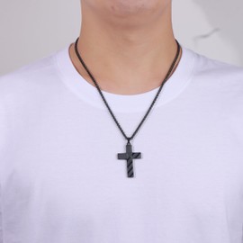 Jewdreamer Initial A-Z Necklace for Men, American Flag Stainless Steel Letter Pendent Chain （B）