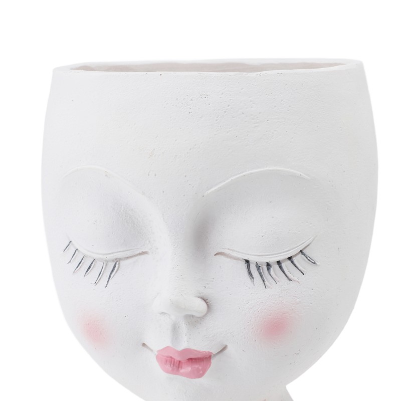 Face Flowerpot Fadeless Resin Head Planter DIY Decorative Adorable Succulent
