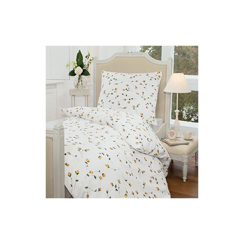 Tango Fleur Makosoft Seersucker Bed Linen Yellow 135 x 200