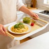 Enkrio Wood Serving Tray with Handles 16 Inches Decorative Rectangle