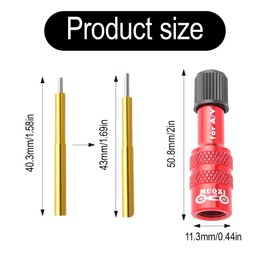 JeeGoWooss Bike Fork Valve Adapter, Anti-Slip Shock Pump Valve Adapter, Adjustable Front Fork Air Adapter for Mountain Bike, Road Bike, Other Tbings with Same Valve Type (Red, 2in)