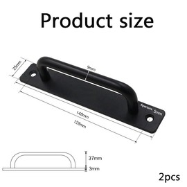 WADY 2PCS Heavy Duty Sliding Barn Door Handles, Black Aluminium Alloy Sliding Door Pull Handles for Shed, Balcony, Kitchen Cabinet, Closet & Farmhouse Doors
