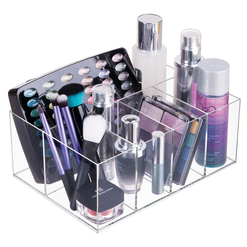 iDesign 5-Section Divided Vanity Organizer for Cosmetic Storage - Clear