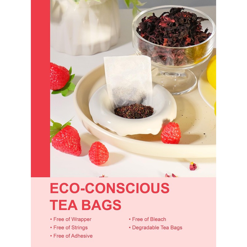 TeeLux Strawberry Hibiscus Iced Tea, Natural Hibiscus Tea with Stevia