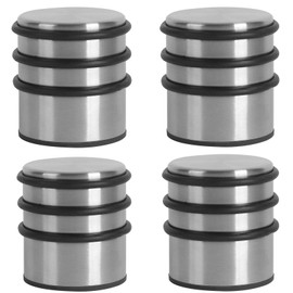 KINJOEK 4 Packs Heavy Duty Door Stopper, Solid Steel Door Stop No Need to Drill, Surrounded with Protective Rubber Bands Anti-Slip Door Wedge for Office, Home, Garage, Laundry Door