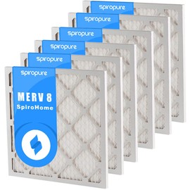 SpiroPure 8X8X1 MERV 8 Pleated Air Filters - Made in USA (6 Pack)