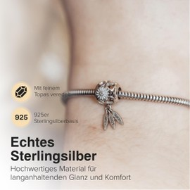 CHRISTINA Live, Love, Hope Charm | Sterling Silver Charm Pendant | Charms Silver with Topaz | Women's Bracelet Silver Jewellery | Symbol of Life, Love & Hope, One size, Sterling Silver, No Gemstone