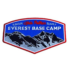 Mount Everest Base Camp Kala Patthar Patch (127mm) Fully Embroidered Iron on Sew On Badge Applique Himalaya Mountain Trek Souvenir