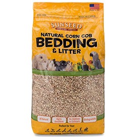 Sunseed Natural Corn Cob Bedding & Litter for Pet Birds and Small Animals – Made in USA – 350 Cubic Inches