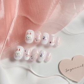  Dreaming Rabbit  Nail Tip - Square /  꿈꾸는 토끼  네일팁 - 스퀘어