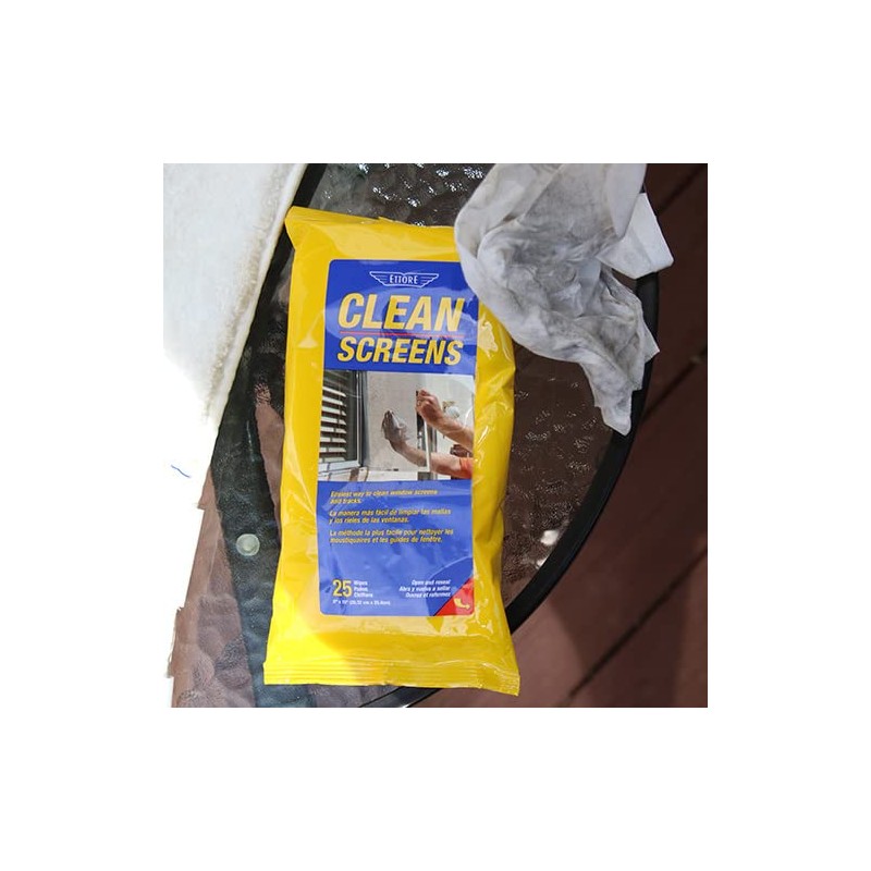 Ettore Clean Screens, 25 Wipes Per Pack