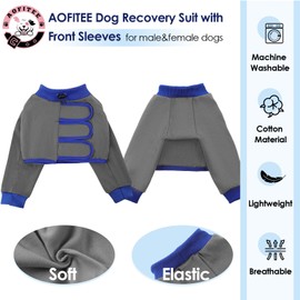 AOFITEE Dog Surgery Recovery Suit, Breathable Dog Recovery Cuff Front Right Left Leg, Prevent Licking, Elbow Brace, Male Female Dog Sleeve