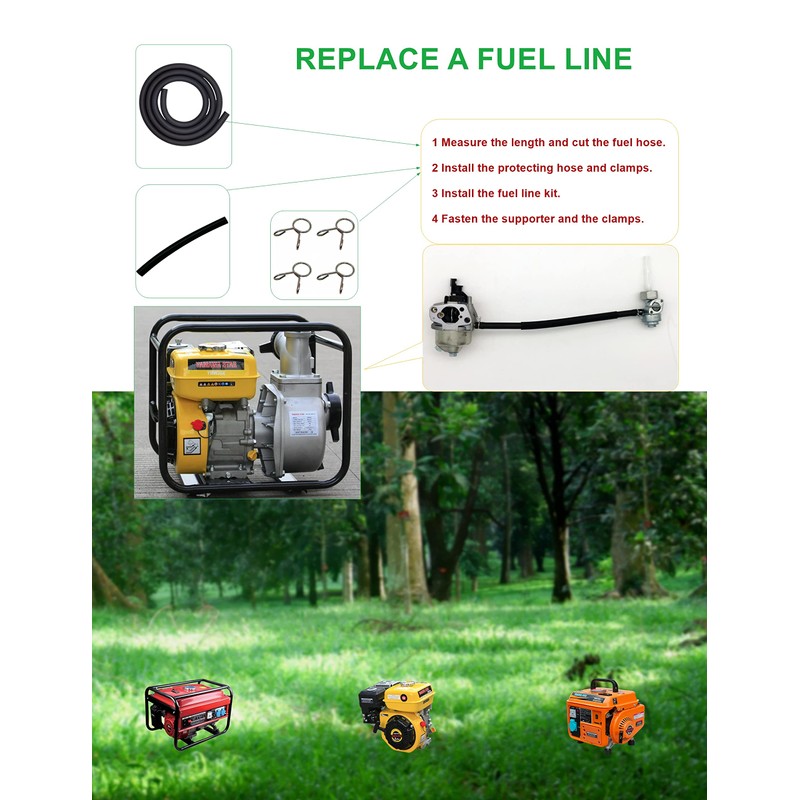 YAMAKATO Generator Fuel Line Kit 3/16 for Small Engine Champion