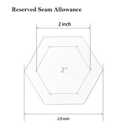 6 Pieces Hexagon Quilting Template with 1/4 Inch Seam Allowance, Hexagon Acrylic Quilting Rulers and Templates for Sewing DIY Manual Crafts Including 1inch, 1.5 Inch, 2 Inch, 3 Inch, 4 Inch, 5 Inch