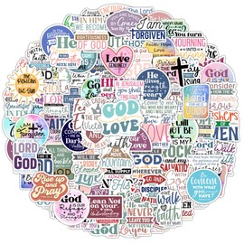 100 Pack Christian Scripture Stickers, Inspiring Religious Messages for Notebooks, Planners, Journaling, Water Bottles, Laptops, Bible Verses for Kids, Teens, Adults, Boys and Girls (Scripture)