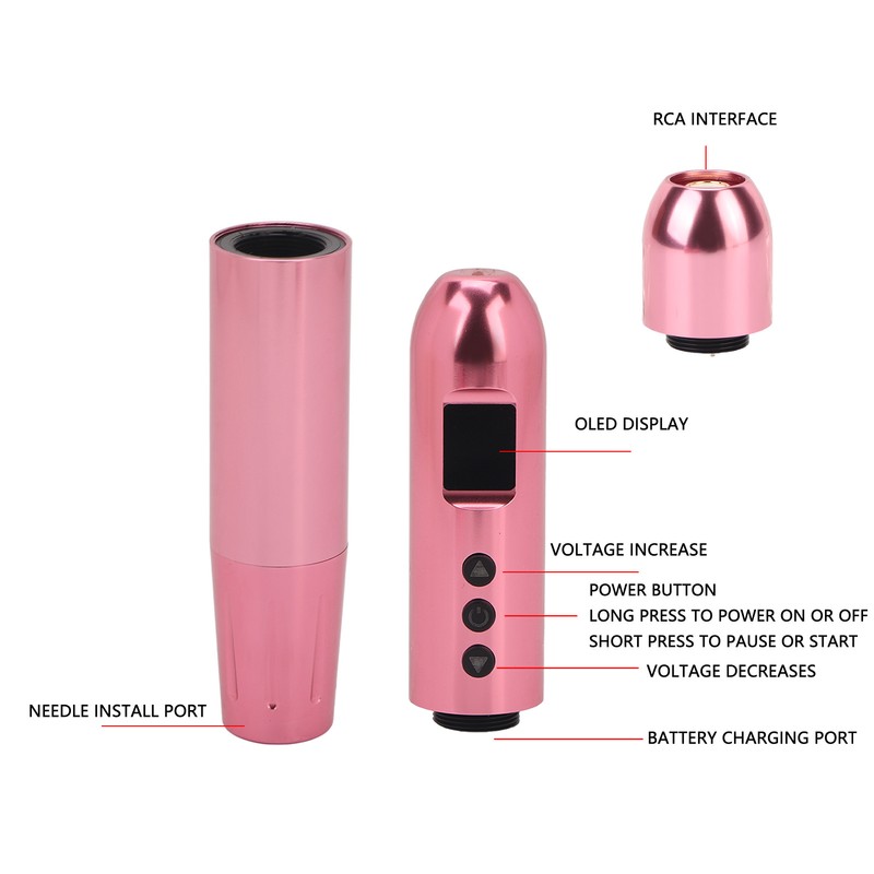 Wireless Tattoo Pen 2 In 1 Rechargeable Battery LED Display