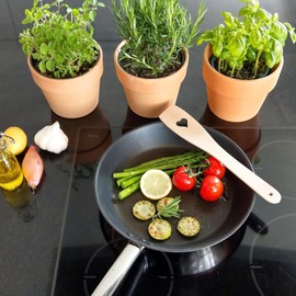 Wooden Spatula with Heart Design 30 cm