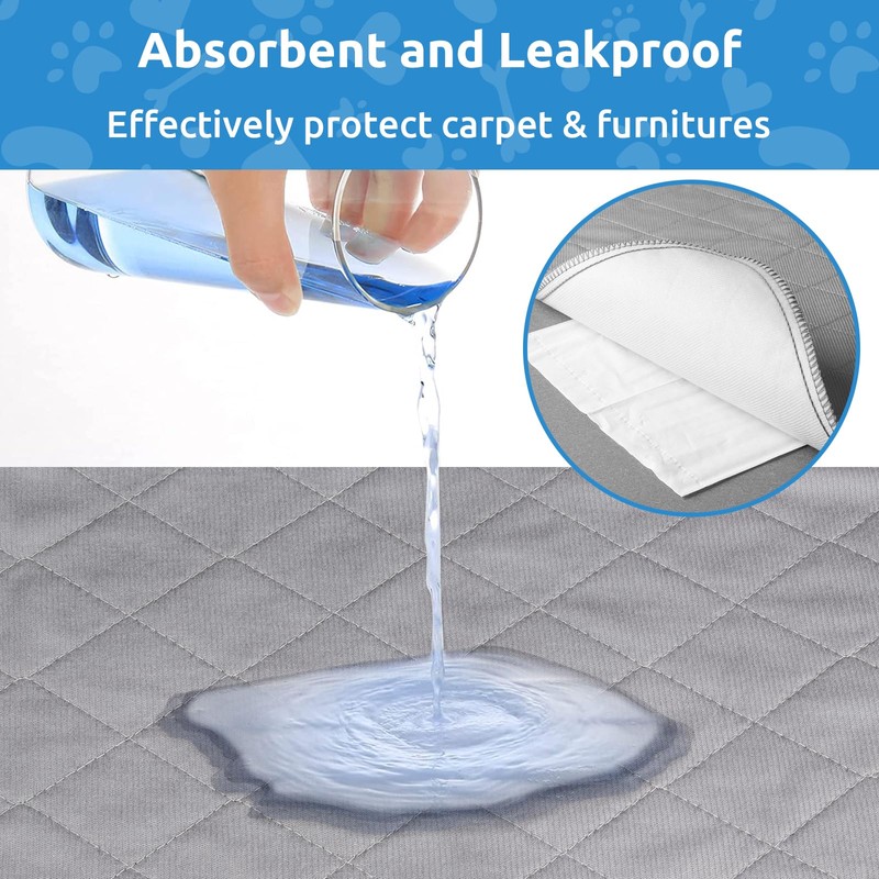 Washable Reusable Dog Pee Pads, 34"x52" Absorbent & Waterproof Puppy