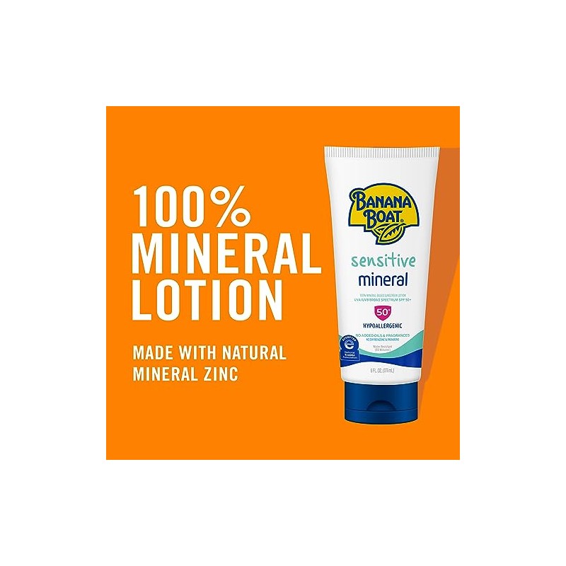 Banana Boat Simply Protect Sunscreen Lotion for Sensitive Skin, SPF