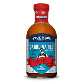 True Made Foods Carolina Red Barbecue Sauce, Spicy and Tangy, No Sugar Added, Keto, Whole30, Paleo (18oz, 1 Pack)