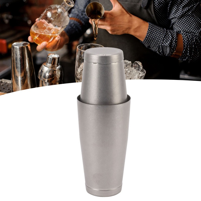 304 Stainless Steel Cocktail Shaker 2 Section Bartending Mixer Bar