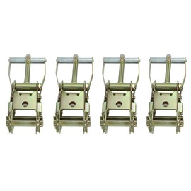 Gooeap 4 Pack 2" Ratchet Steel with Finger J Hook Tie Down 11,000 lbs Breaking Strength for Heavy Duty Tow Truck Trailer