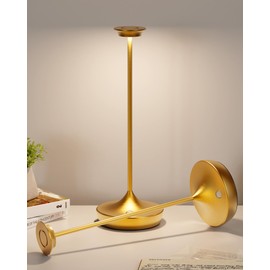 JALVDE JALVDE LED Cordless Lamp Rechargeable - 6000mAh Battery Powered Table Light 3 Color Touch Dimmable with Memory Function Portable Outdoor Desk Lamps for Patio Dining Restaurant (2Pack Gold)