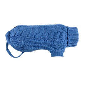 Huskimo French Knit Dog Jumper, Indigo Blue, 52.5cm